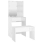 vidaXL Set Tavolo da Toeletta Bianco Lucido con LED Legno Multistrato vidaXL Set Tavolo da Toeletta Bianco Lucido con LED Legno Multistrato