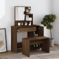 vidaXL Set Tavolo da Toeletta Rovere Marrone 86,5x35x136 cm vidaXL Set Tavolo da Toeletta Rovere Marrone 86,5x35x136 cm