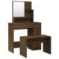 vidaXL Set Tavolo da Toeletta Rovere Marrone 86,5x35x136 cm vidaXL Set Tavolo da Toeletta Rovere Marrone 86,5x35x136 cm