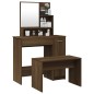 vidaXL Set Tavolo da Toeletta Rovere Marrone 86,5x35x136 cm vidaXL Set Tavolo da Toeletta Rovere Marrone 86,5x35x136 cm