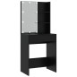 vidaXL Set Tavolo da Toeletta con LED Nero in Legno Multistrato vidaXL Set Tavolo da Toeletta con LED Nero in Legno Multistrato