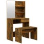 vidaXL Set Tavolo da Toeletta Rovere Fumo 74,5x40x141 cm vidaXL Set Tavolo da Toeletta Rovere Fumo 74,5x40x141 cm