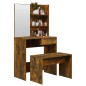vidaXL Set Tavolo da Toeletta Rovere Fumo 74,5x40x141 cm vidaXL Set Tavolo da Toeletta Rovere Fumo 74,5x40x141 cm