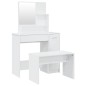 vidaXL Set Tavolo da Toeletta Bianco Lucido 86,5x35x136 cm