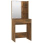 vidaXL Set Tavolo da Toeletta con LED Rovere Fumo in Legno Multistrato vidaXL Set Tavolo da Toeletta con LED Rovere Fumo in Legno Multistrato