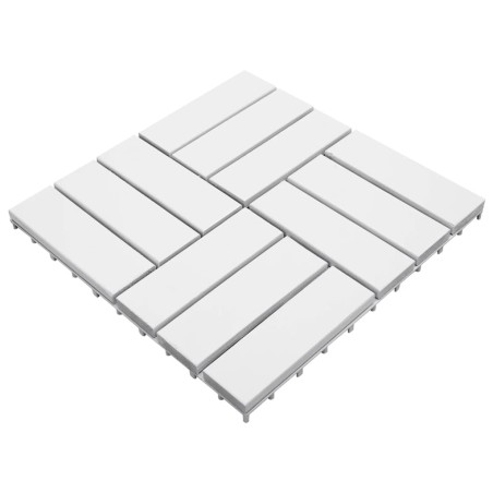 vidaXL Piastrelle Esterni 20 pz Bianche 30x30 cm Legno Massello Acacia