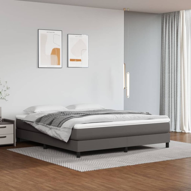 vidaXL Giroletto a Molle Grigio 160x200 cm in Similpelle