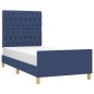 vidaXL Giroletto con Testiera Blu 90x190 cm in Tessuto vidaXL Giroletto con Testiera Blu 90x190 cm in Tessuto