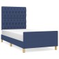 vidaXL Giroletto con Testiera Blu 90x200 cm in Tessuto vidaXL Giroletto con Testiera Blu 90x200 cm in Tessuto