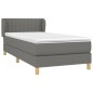 vidaXL Giroletto a Molle con Materasso Grigio Scuro 90x200 cm Tessuto