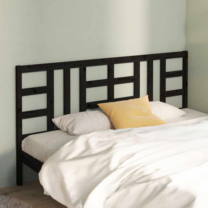 Testiera per Letto Nera 186x4x100 cm in Legno Massello di Pino Testiera per Letto Nera 186x4x100 cm in Legno Massello di Pino