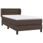 vidaXL Giroletto a Molle con Materasso Marrone 100x200cm in Similpelle