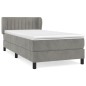 vidaXL Giroletto a Molle con Materasso Grigio Chiaro 90x190 cm Velluto