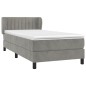 vidaXL Giroletto a Molle con Materasso Grigio Chiaro 90x190 cm Velluto
