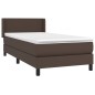 vidaXL Giroletto a Molle con Materasso Marrone 100x200cm in Similpelle