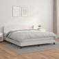 vidaXL Giroletto a Molle con Materasso Bianco 160x200 cm in Similpelle