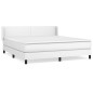 vidaXL Giroletto a Molle con Materasso Bianco 160x200 cm in Similpelle