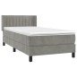 vidaXL Giroletto a Molle con Materasso Grigio Chiaro 90x190 cm Velluto