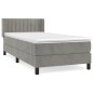 vidaXL Giroletto a Molle con Materasso Grigio Chiaro 90x200 cm Velluto