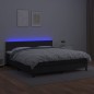 vidaXL Giroletto a Molle con Materasso e LED Nero 160x200cm Similpelle vidaXL Giroletto a Molle con Materasso e LED Nero 160x200cm Similpelle
