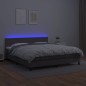 vidaXL Giroletto Molle con Materasso e LED Grigio 160x200cm Similpelle vidaXL Giroletto Molle con Materasso e LED Grigio 160x200cm Similpelle