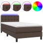 vidaXL Giroletto Molle con Materasso e LED Marrone 100x200 cm vidaXL Giroletto Molle con Materasso e LED Marrone 100x200 cm