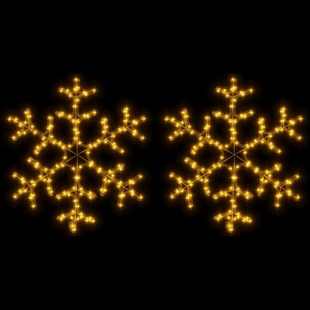 vidaXL Figura Natalizia Fiocco di Neve LED 2 pz Bianco Caldo 59x59 cm