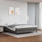 vidaXL Giroletto a Molle con Materasso Grigio 160x200 cm in Similpelle