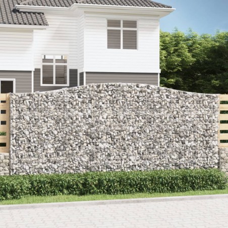 vidaXL Cesti Gabbioni ad Arco 10 pz 400x50x180/200 cm Ferro Zincato