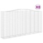 vidaXL Cesti Gabbioni ad Arco 8 pz 400x50x200/220 cm Ferro Zincato