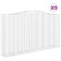 vidaXL Cesti Gabbioni ad Arco 9 pz 400x50x220/240 cm Ferro Zincato vidaXL Cesti Gabbioni ad Arco 9 pz 400x50x220/240 cm Ferro Zincato