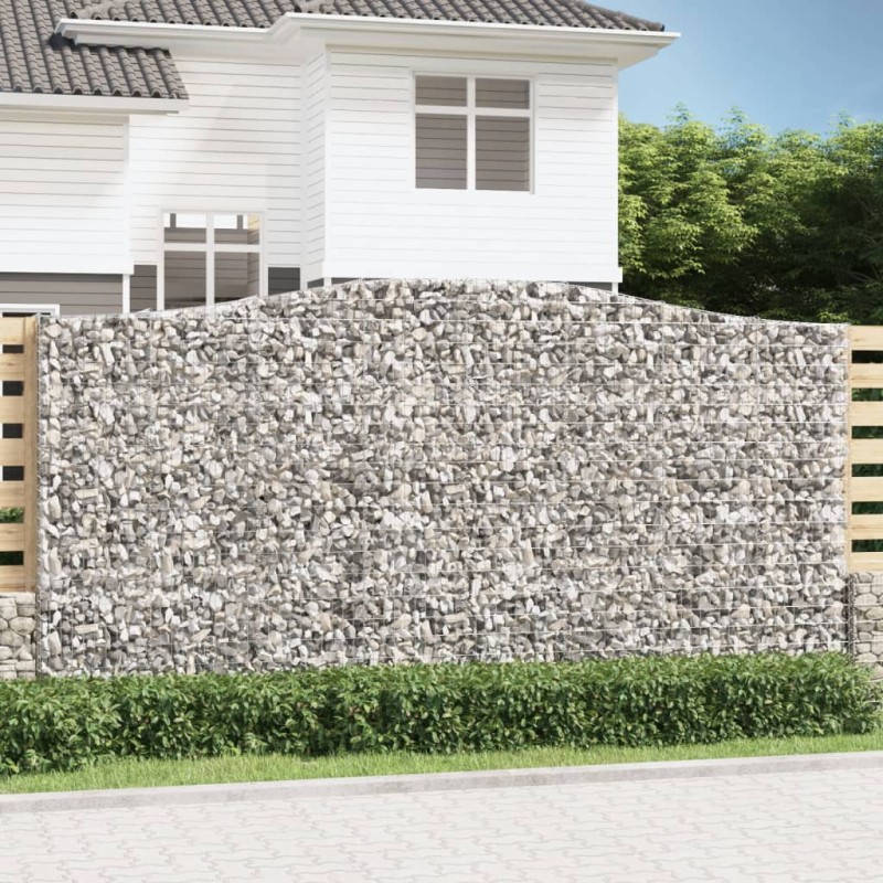 vidaXL Cesti Gabbioni ad Arco 6 pz 400x50x200/220 cm Ferro Zincato vidaXL Cesti Gabbioni ad Arco 6 pz 400x50x200/220 cm Ferro Zincato