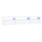 vidaXL Mobile Porta TV con Luci LED Bianco 195x35x40 cm vidaXL Mobile Porta TV con Luci LED Bianco 195x35x40 cm
