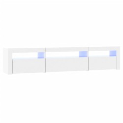 vidaXL Mobile Porta TV con Luci LED Bianco Lucido 195x35x40 cm