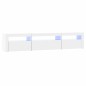 vidaXL Mobile Porta TV con Luci LED Bianco Lucido 195x35x40 cm vidaXL Mobile Porta TV con Luci LED Bianco Lucido 195x35x40 cm