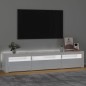 vidaXL Mobile Porta TV con Luci LED Bianco Lucido 195x35x40 cm vidaXL Mobile Porta TV con Luci LED Bianco Lucido 195x35x40 cm