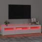 vidaXL Mobile Porta TV con Luci LED Bianco Lucido 195x35x40 cm vidaXL Mobile Porta TV con Luci LED Bianco Lucido 195x35x40 cm