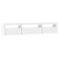 vidaXL Mobile Porta TV con Luci LED Bianco Lucido 195x35x40 cm vidaXL Mobile Porta TV con Luci LED Bianco Lucido 195x35x40 cm