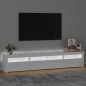 vidaXL Mobile Porta TV con Luci LED Bianco Lucido 210x35x40 cm vidaXL Mobile Porta TV con Luci LED Bianco Lucido 210x35x40 cm