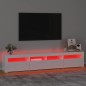 vidaXL Mobile Porta TV con Luci LED Bianco Lucido 210x35x40 cm vidaXL Mobile Porta TV con Luci LED Bianco Lucido 210x35x40 cm