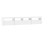 vidaXL Mobile Porta TV con Luci LED Bianco Lucido 210x35x40 cm vidaXL Mobile Porta TV con Luci LED Bianco Lucido 210x35x40 cm