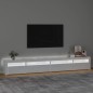 vidaXL Mobile Porta TV con Luci LED Bianco Lucido 270x35x40 cm vidaXL Mobile Porta TV con Luci LED Bianco Lucido 270x35x40 cm