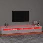 vidaXL Mobile Porta TV con Luci LED Bianco Lucido 270x35x40 cm vidaXL Mobile Porta TV con Luci LED Bianco Lucido 270x35x40 cm