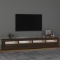 vidaXL Mobile Porta TV con Luci LED Rovere Marrone 240x35x40 cm vidaXL Mobile Porta TV con Luci LED Rovere Marrone 240x35x40 cm