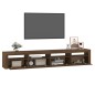 vidaXL Mobile Porta TV con Luci LED Rovere Marrone 240x35x40 cm vidaXL Mobile Porta TV con Luci LED Rovere Marrone 240x35x40 cm