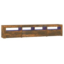 vidaXL Mobile Porta TV con Luci LED Rovere Fumo 210x35x40 cm