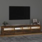 vidaXL Mobile Porta TV con Luci LED Rovere Fumo 210x35x40 cm vidaXL Mobile Porta TV con Luci LED Rovere Fumo 210x35x40 cm