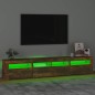 vidaXL Mobile Porta TV con Luci LED Rovere Fumo 210x35x40 cm vidaXL Mobile Porta TV con Luci LED Rovere Fumo 210x35x40 cm