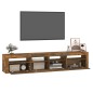 vidaXL Mobile Porta TV con Luci LED Rovere Fumo 210x35x40 cm vidaXL Mobile Porta TV con Luci LED Rovere Fumo 210x35x40 cm