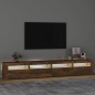 vidaXL Mobile Porta TV con Luci LED Rovere Fumo 240x35x40 cm vidaXL Mobile Porta TV con Luci LED Rovere Fumo 240x35x40 cm